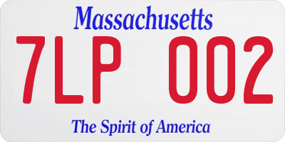MA license plate 7LP002
