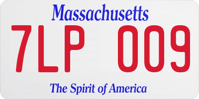 MA license plate 7LP009