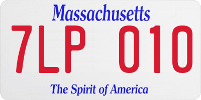 MA license plate 7LP010