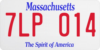 MA license plate 7LP014