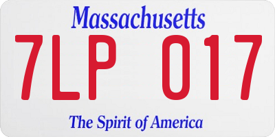 MA license plate 7LP017