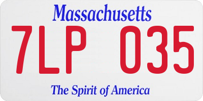 MA license plate 7LP035