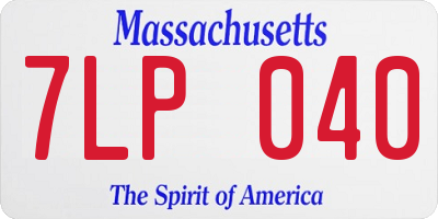 MA license plate 7LP040