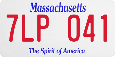 MA license plate 7LP041