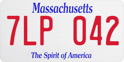 MA license plate 7LP042