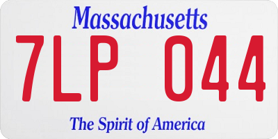 MA license plate 7LP044