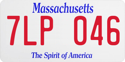 MA license plate 7LP046