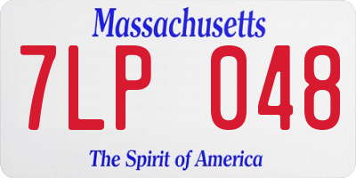 MA license plate 7LP048