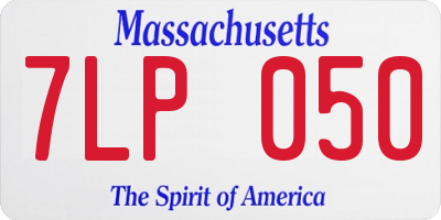 MA license plate 7LP050