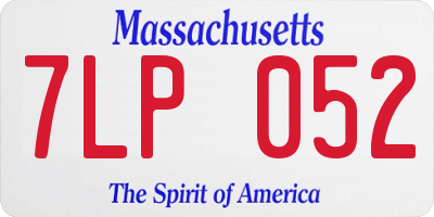 MA license plate 7LP052
