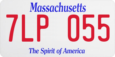 MA license plate 7LP055