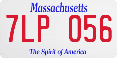 MA license plate 7LP056