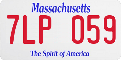 MA license plate 7LP059