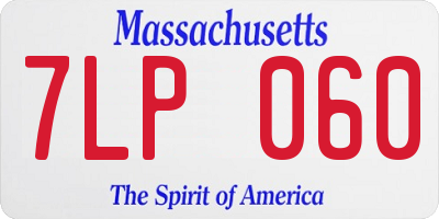 MA license plate 7LP060