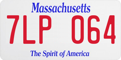 MA license plate 7LP064