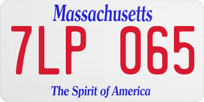 MA license plate 7LP065