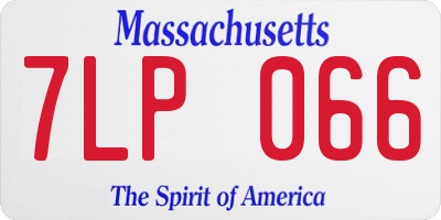 MA license plate 7LP066