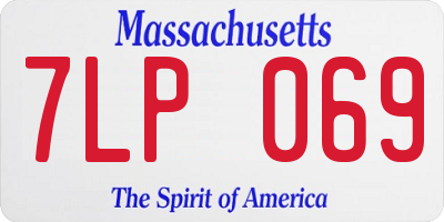 MA license plate 7LP069