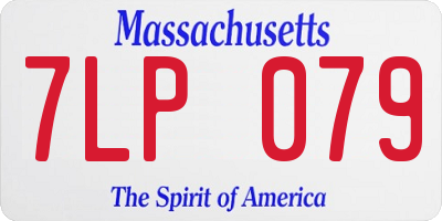 MA license plate 7LP079