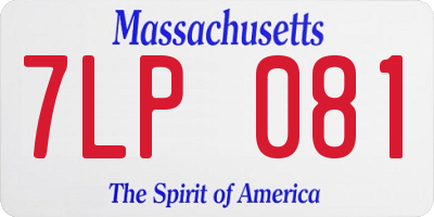 MA license plate 7LP081