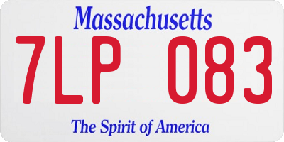 MA license plate 7LP083