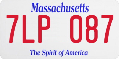 MA license plate 7LP087