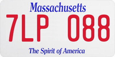 MA license plate 7LP088
