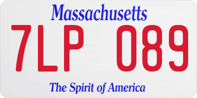 MA license plate 7LP089