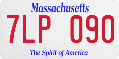 MA license plate 7LP090