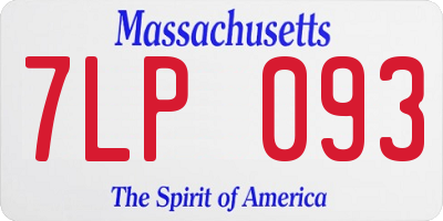 MA license plate 7LP093