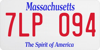 MA license plate 7LP094