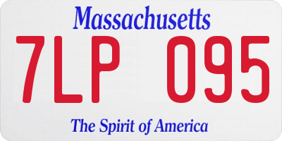MA license plate 7LP095