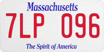 MA license plate 7LP096