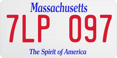MA license plate 7LP097