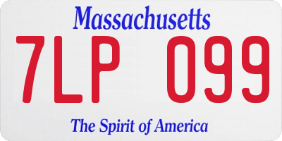 MA license plate 7LP099