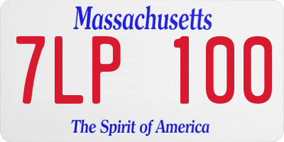 MA license plate 7LP100