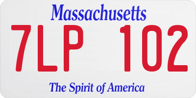 MA license plate 7LP102