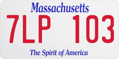 MA license plate 7LP103