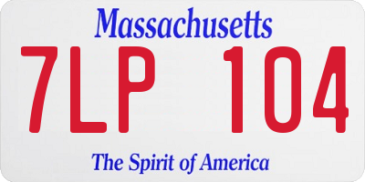 MA license plate 7LP104