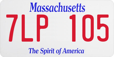 MA license plate 7LP105