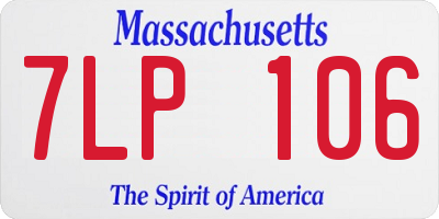 MA license plate 7LP106