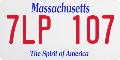 MA license plate 7LP107