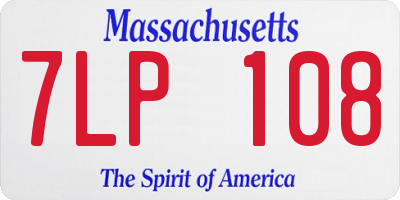 MA license plate 7LP108