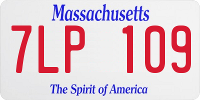 MA license plate 7LP109