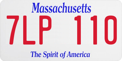 MA license plate 7LP110