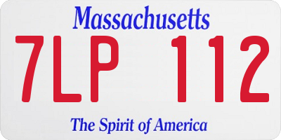 MA license plate 7LP112