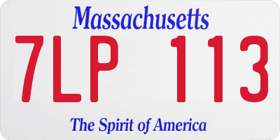 MA license plate 7LP113