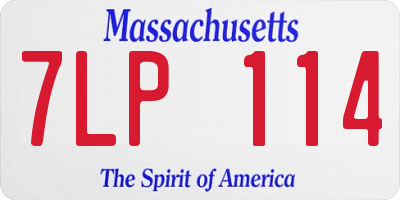 MA license plate 7LP114
