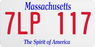 MA license plate 7LP117