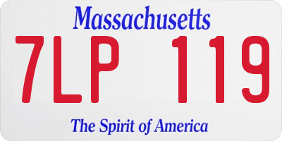 MA license plate 7LP119